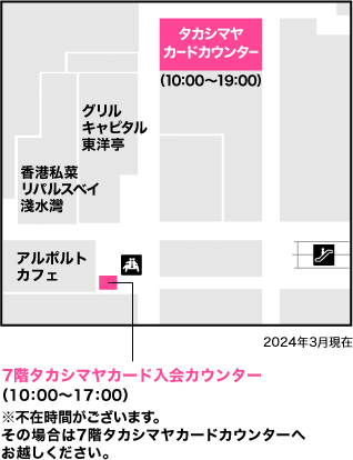 7階 タカシマヤカード入会カウンター