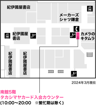 南館5階 タカシマヤカード入会カウンター